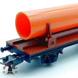 ♻️ IBERTREN 2396 Vagón Plataforma Carga Tubo RENFE  DC H0 Escala 1:87