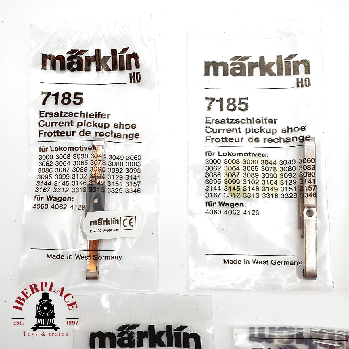 ♻️ Märklin Lote Recambios 4x 7185 Patines 7194 Muelles 60030 Escobillas AC H0 Escala 1:87