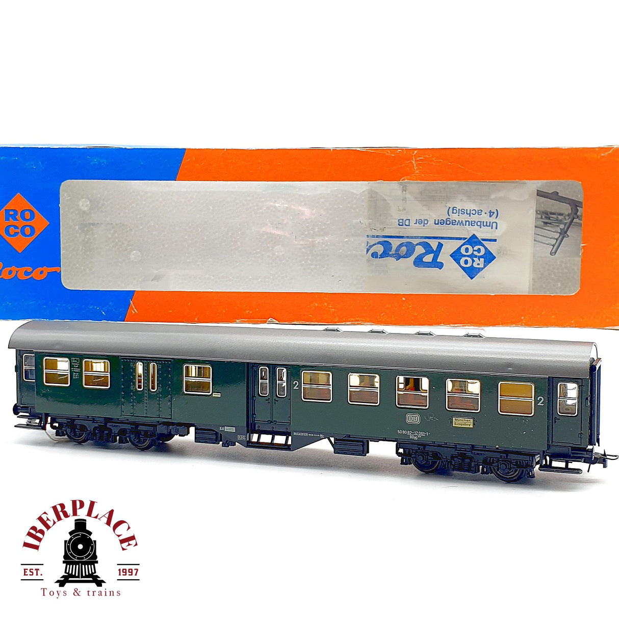 ♻️ Roco H0 4250C Coche Pasajeros Equipajes Verde DB H0 Escala 1:87