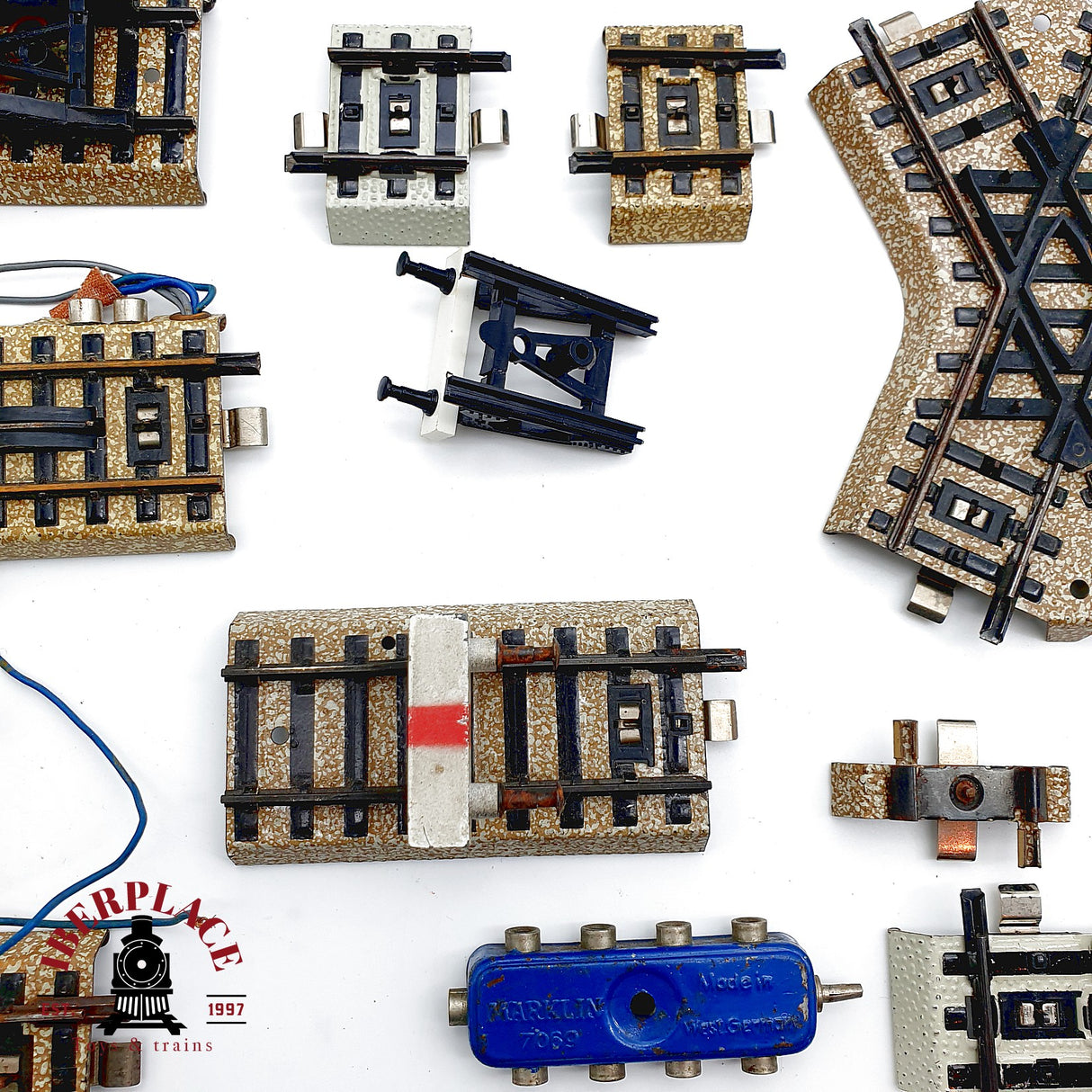 ♻️🚂 Märklin 20x vias 19x catenarias, pupitres de mando 7210 7072 5146 Escala H0 1:87