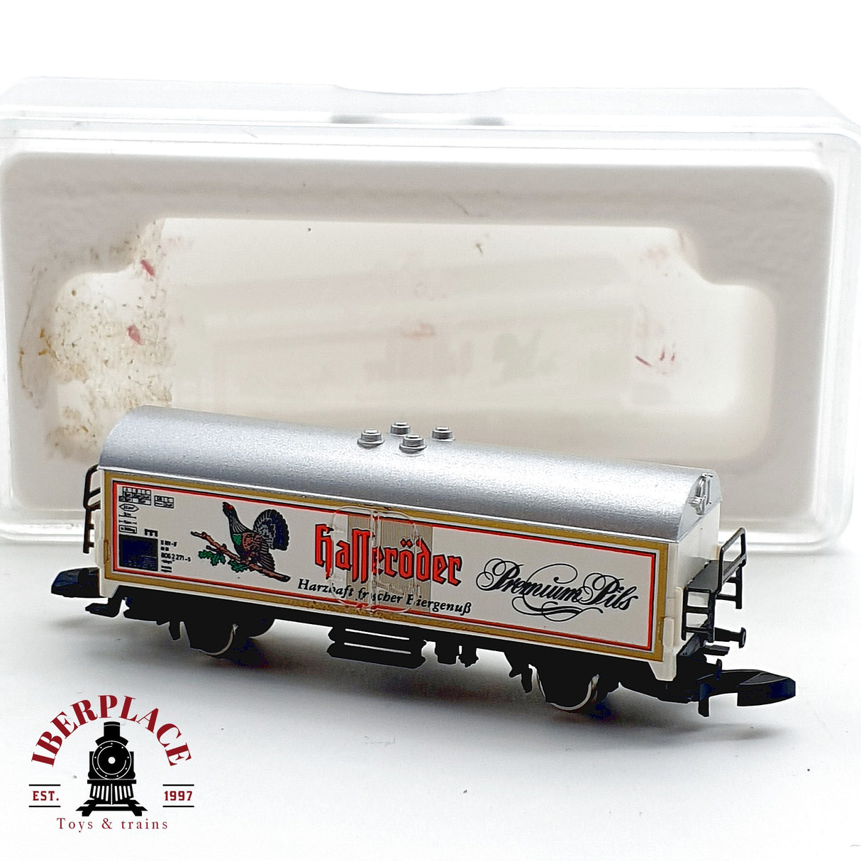 ✨♻️ Märklin Vagón Cervecero Hasseröder Pils DB Época IV Mini Club Escala Z 1:220
