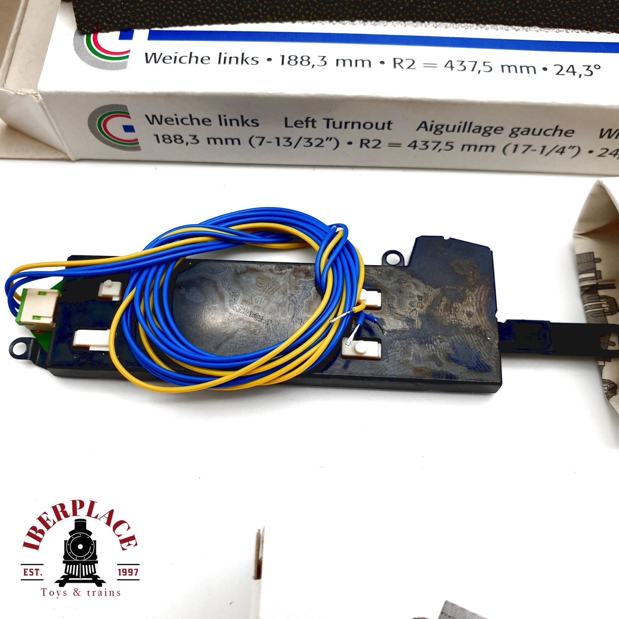 ♻️ Märklin 2x 24611 74490 Desvío a la izquierda y motor para desvío H0 escala 1:87 E20 3/4