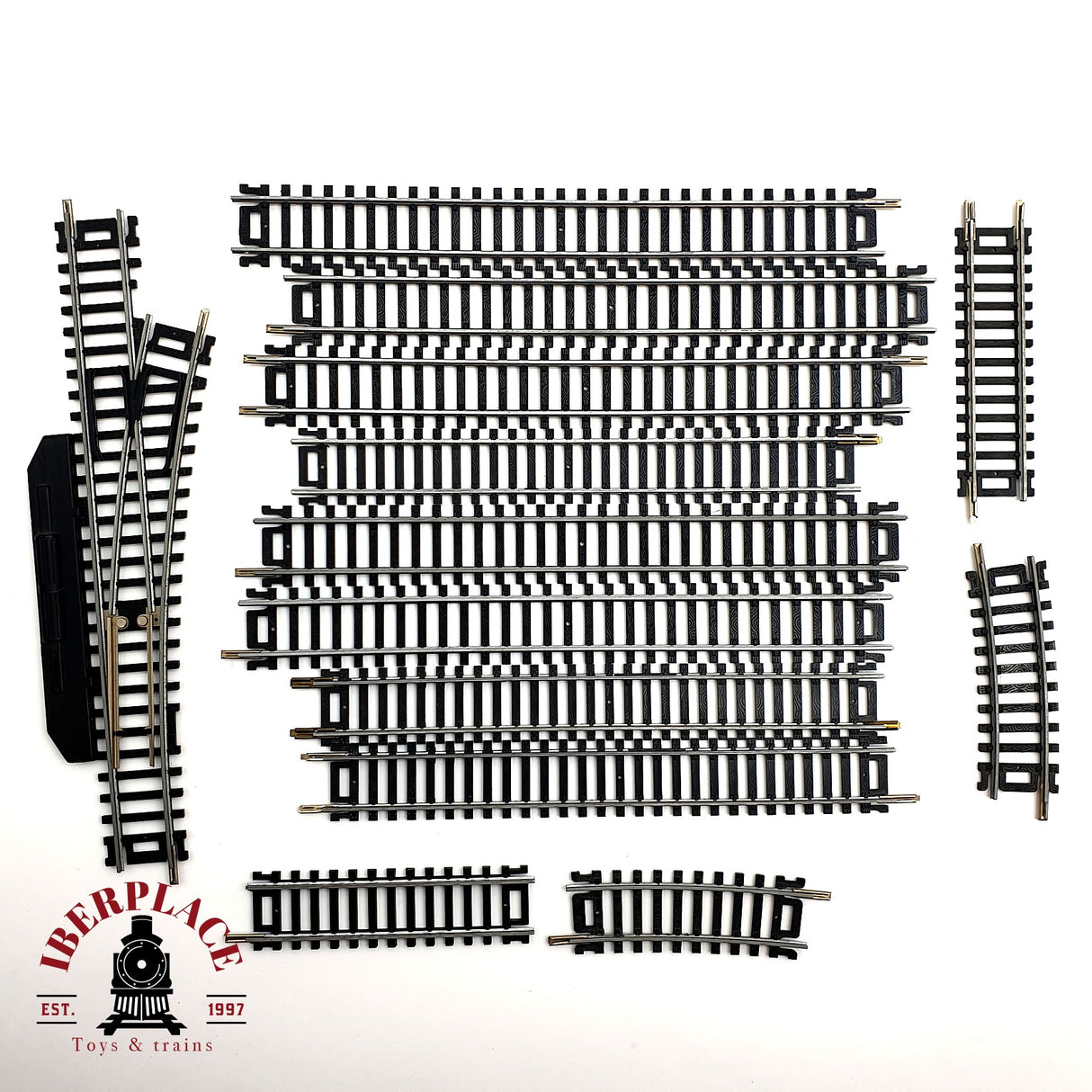♻️ 13x vias rectas y desvío a la derecha compatibles con Roco H0 escala 1:87 V10
