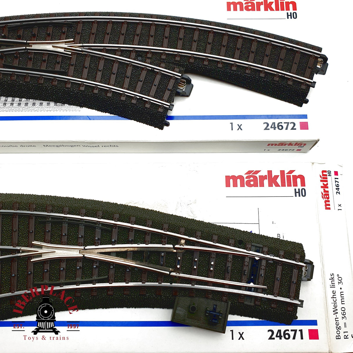 ♻️ Märklin 3x 24672 24671 desvió curvo izquierda y derecha sistema C H0 escala 1:87 E20