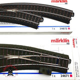 ♻️ Märklin 3x 24672 24671 desvió curvo izquierda y derecha sistema C H0 escala 1:87 E20