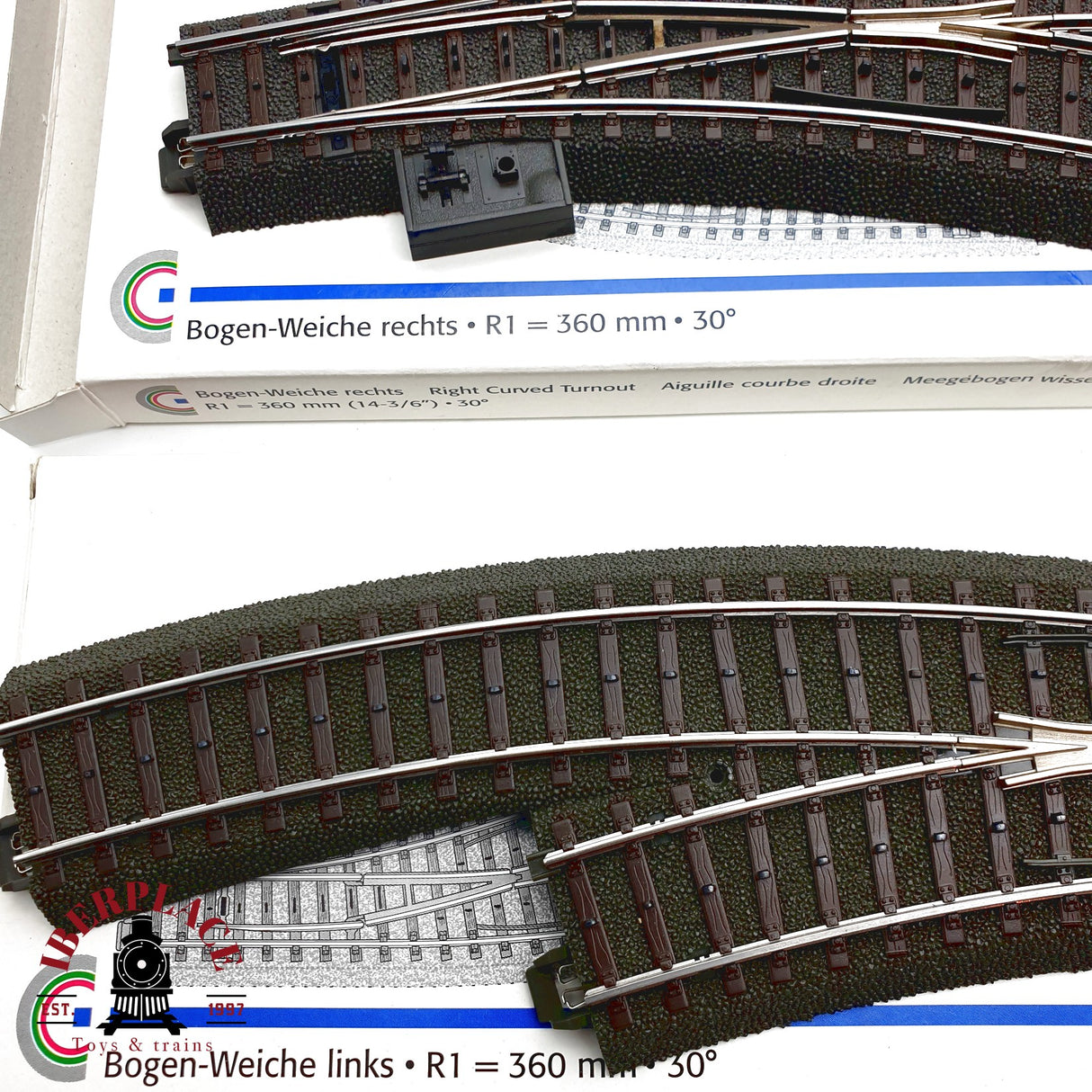 ♻️ Märklin 3x 24672 24671 desvió curvo izquierda y derecha sistema C H0 escala 1:87 E20