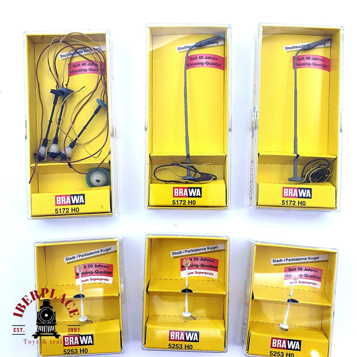 ♻️ 6x BRAWA Farolas de parking Farolas de ciudad H0 escala 1:87 E19