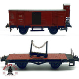 ♻️ DC 2x Trix vagón cerrado y plataforma DB en metal para piezas o restaurar H0 escala 1:87 E20