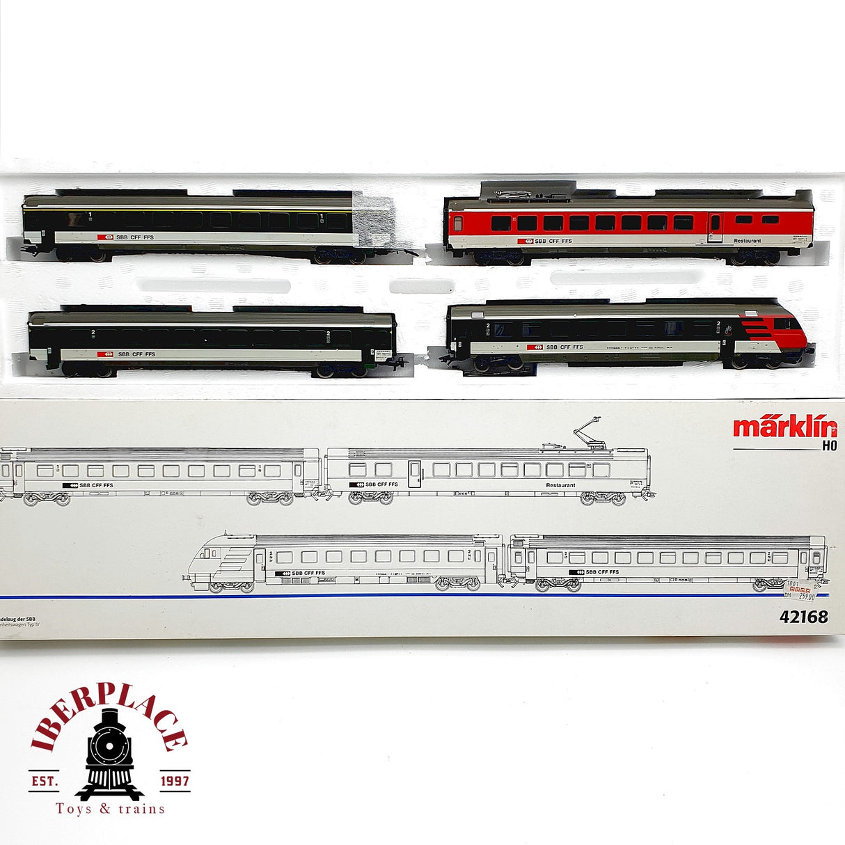 ♻️ ✨ Märklin 42168 Set IC EC EW IV SBB CFF FFS Ep V Escala H0 1:87 AC