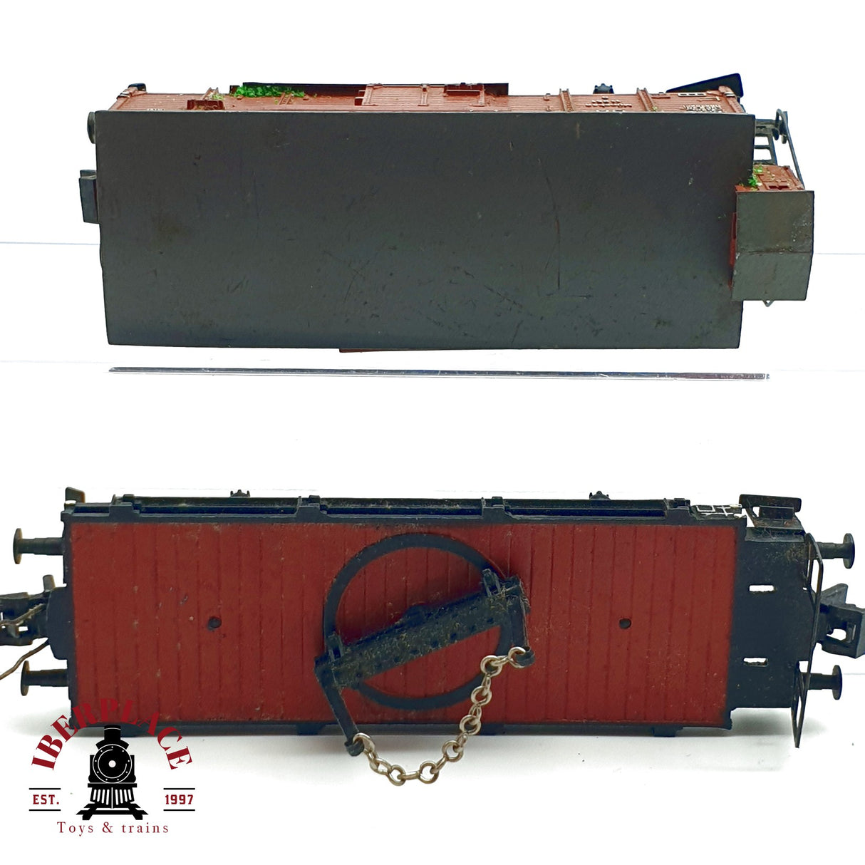 ♻️ DC 2x Trix vagón cerrado y plataforma DB en metal para piezas o restaurar H0 escala 1:87 E20