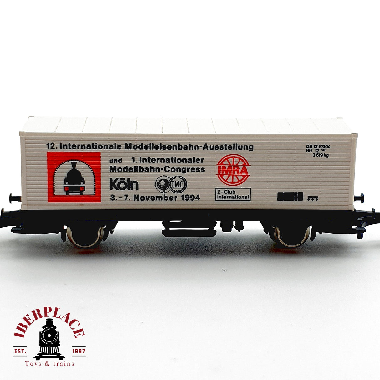 ✨♻️ Märklin  Vagon Portacontenedores Kölner Messe 1994 DB Mini Club Escala Z 1:220