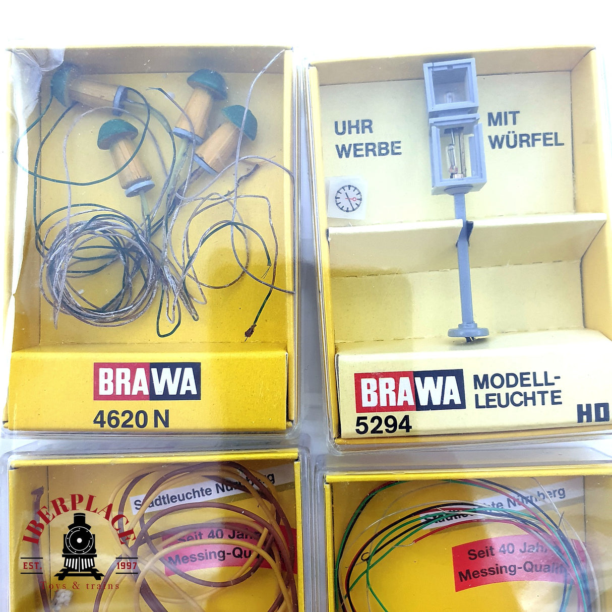 ♻️ 6x BRAWA Farolas urbanas de ciudad bombillas semaforo H0 escala 1:87 E19