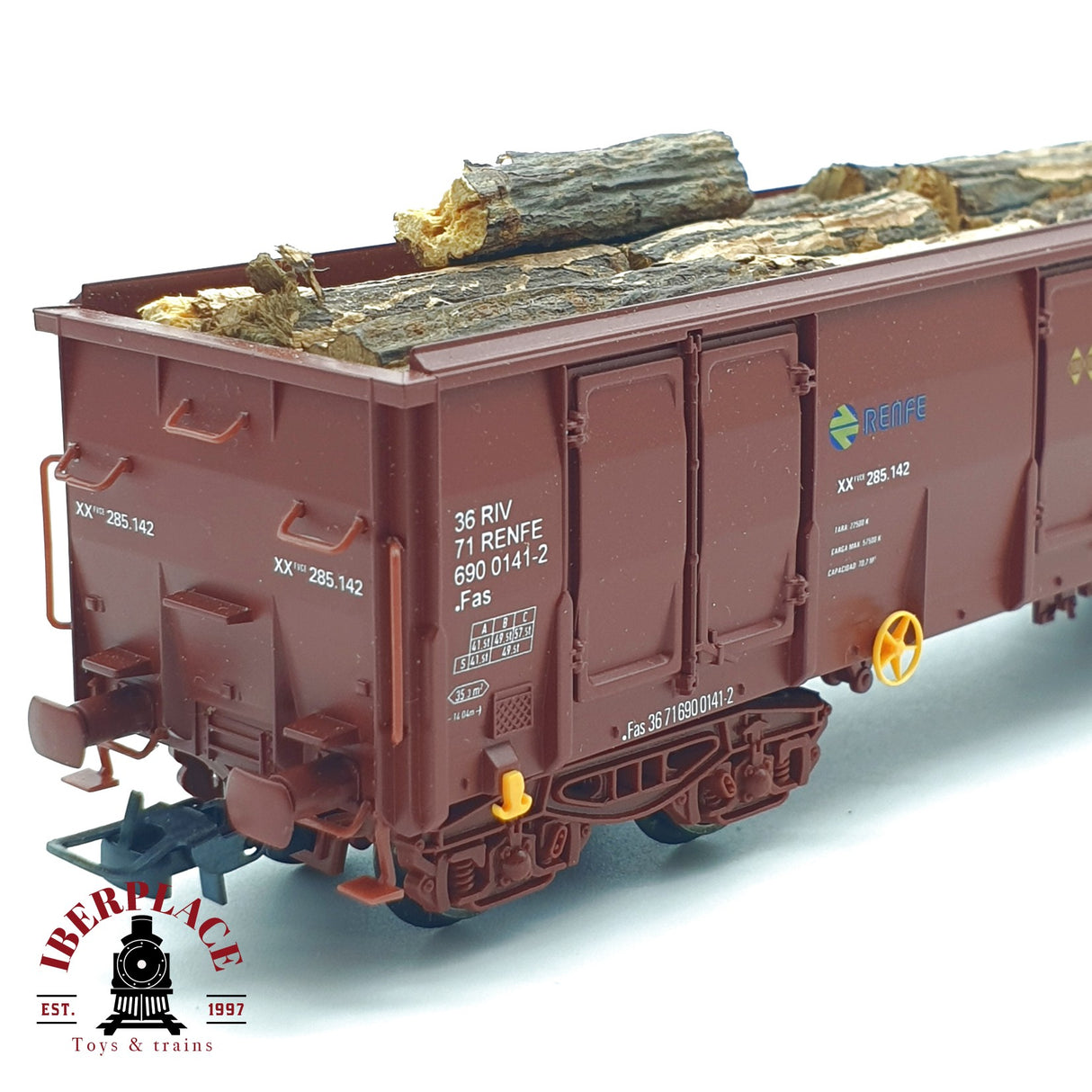 ♻️ Electrotren 5351K vagón abierto RENFE 690 Ep 4 con troncos de carga H0 escala 1:87 A27