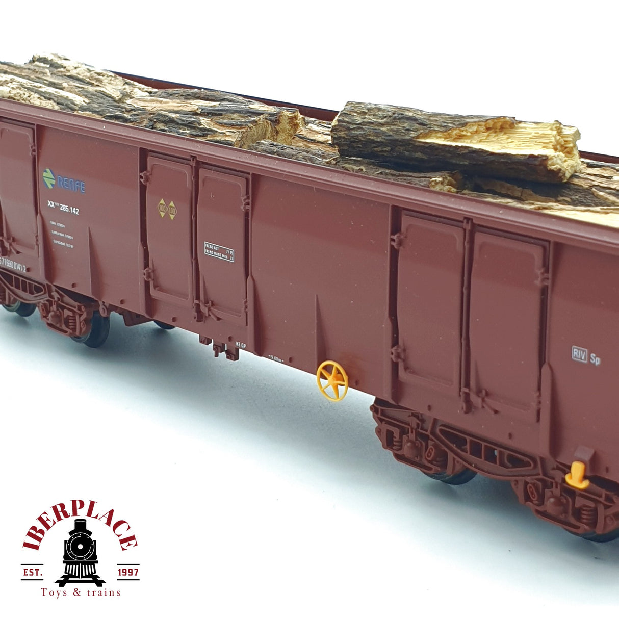♻️ Electrotren 5351K vagón abierto RENFE 690 Ep 4 con troncos de carga H0 escala 1:87 A27