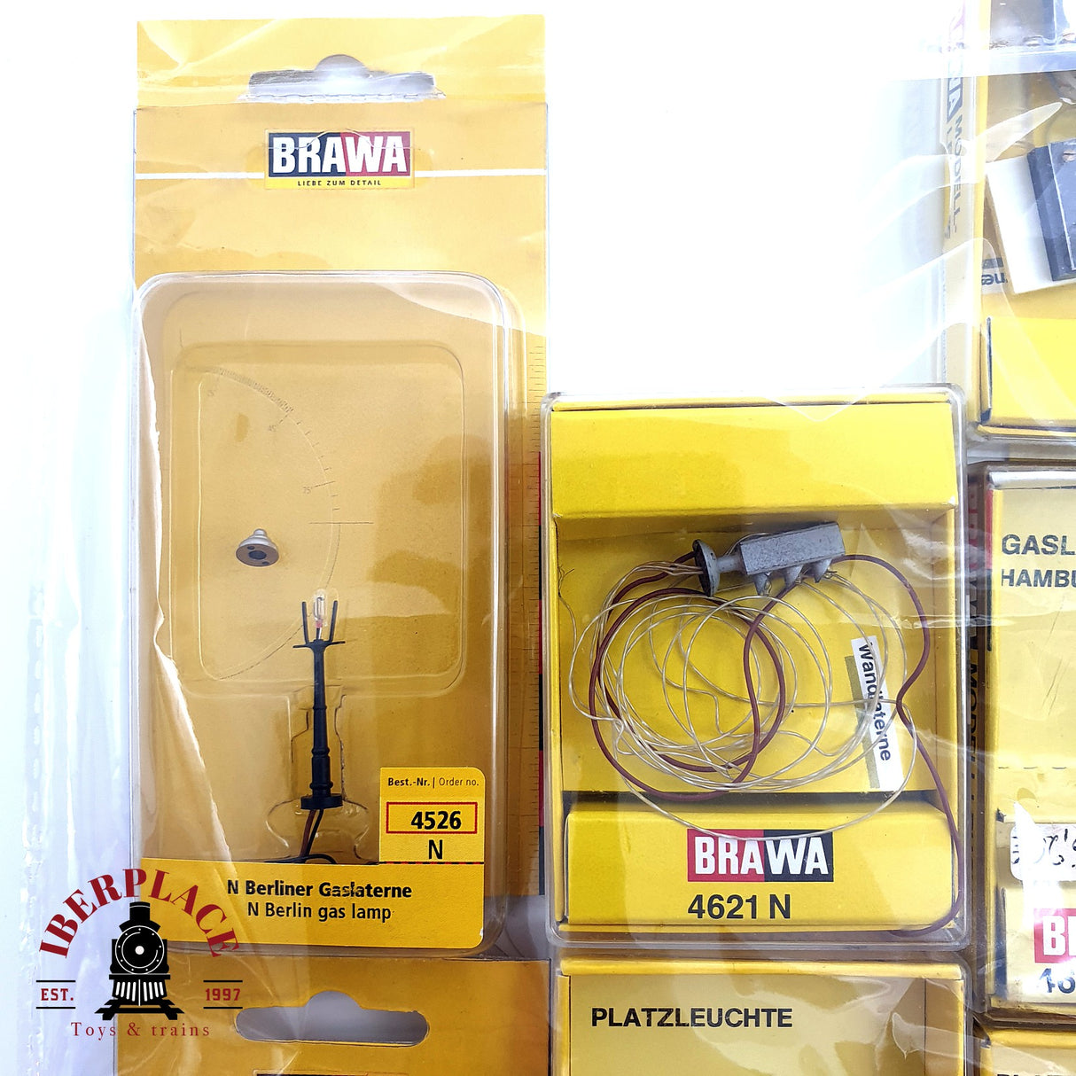 ♻️ 7x BRAWA Farolas de gas, Farolas de exterior, relojes N escala 1:160 E19