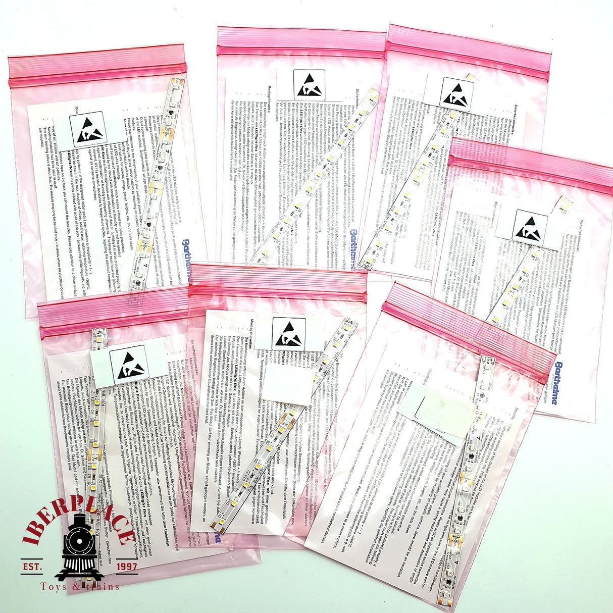 ♻️ 7x Barthelme Tiras de luz Led H0 + N escala 1:160 E19