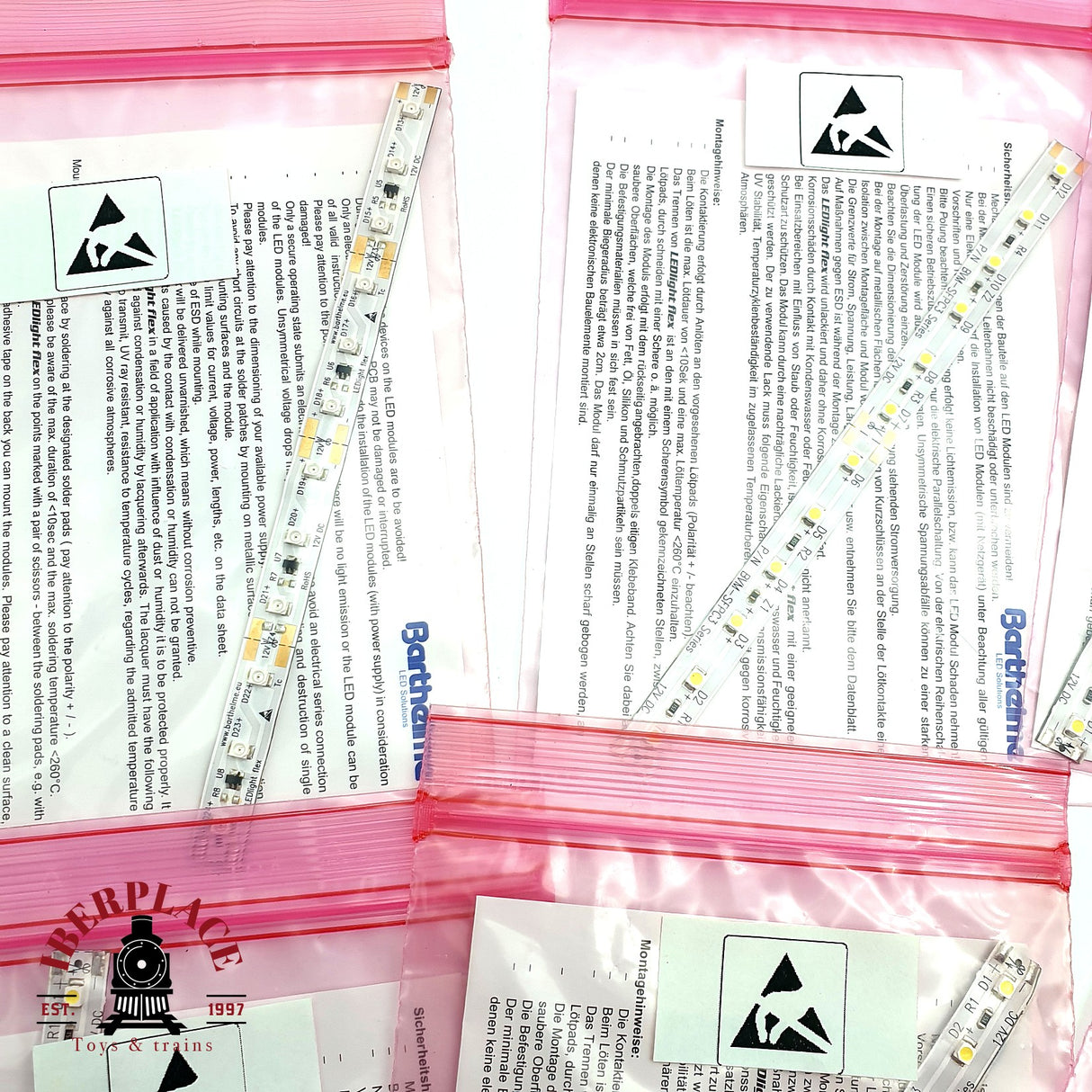 ♻️ 7x Barthelme Tiras de luz Led H0 + N escala 1:160 E19
