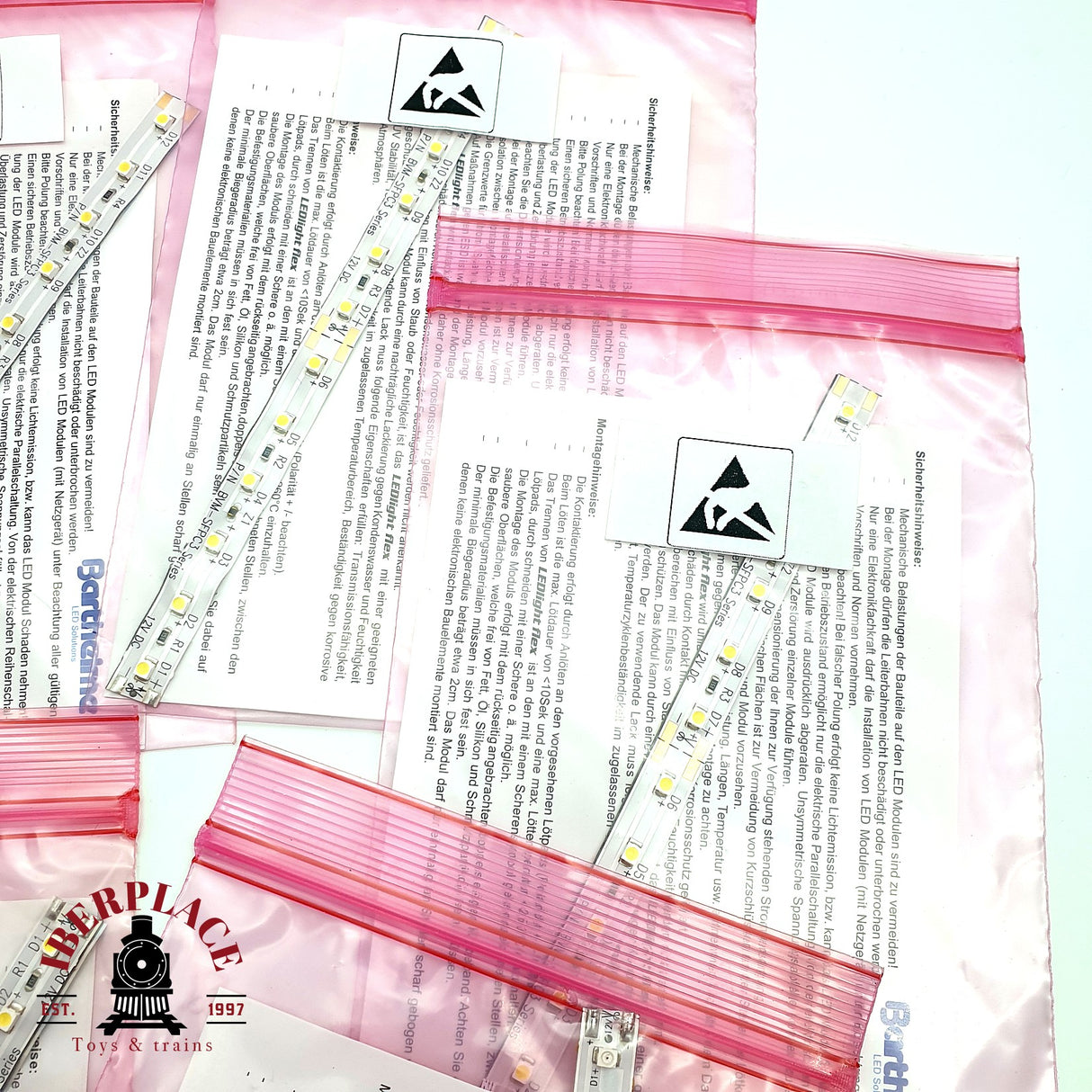 ♻️ 7x Barthelme Tiras de luz Led H0 + N escala 1:160 E19