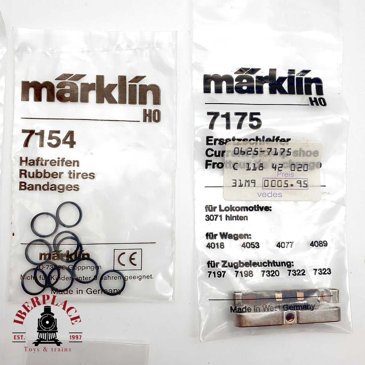 ♻️ Märklin Lote Recambios 7164 7185 7175 Patines 7154 Aros 2x 60030 Escobillas AC H0 Escala 1:87