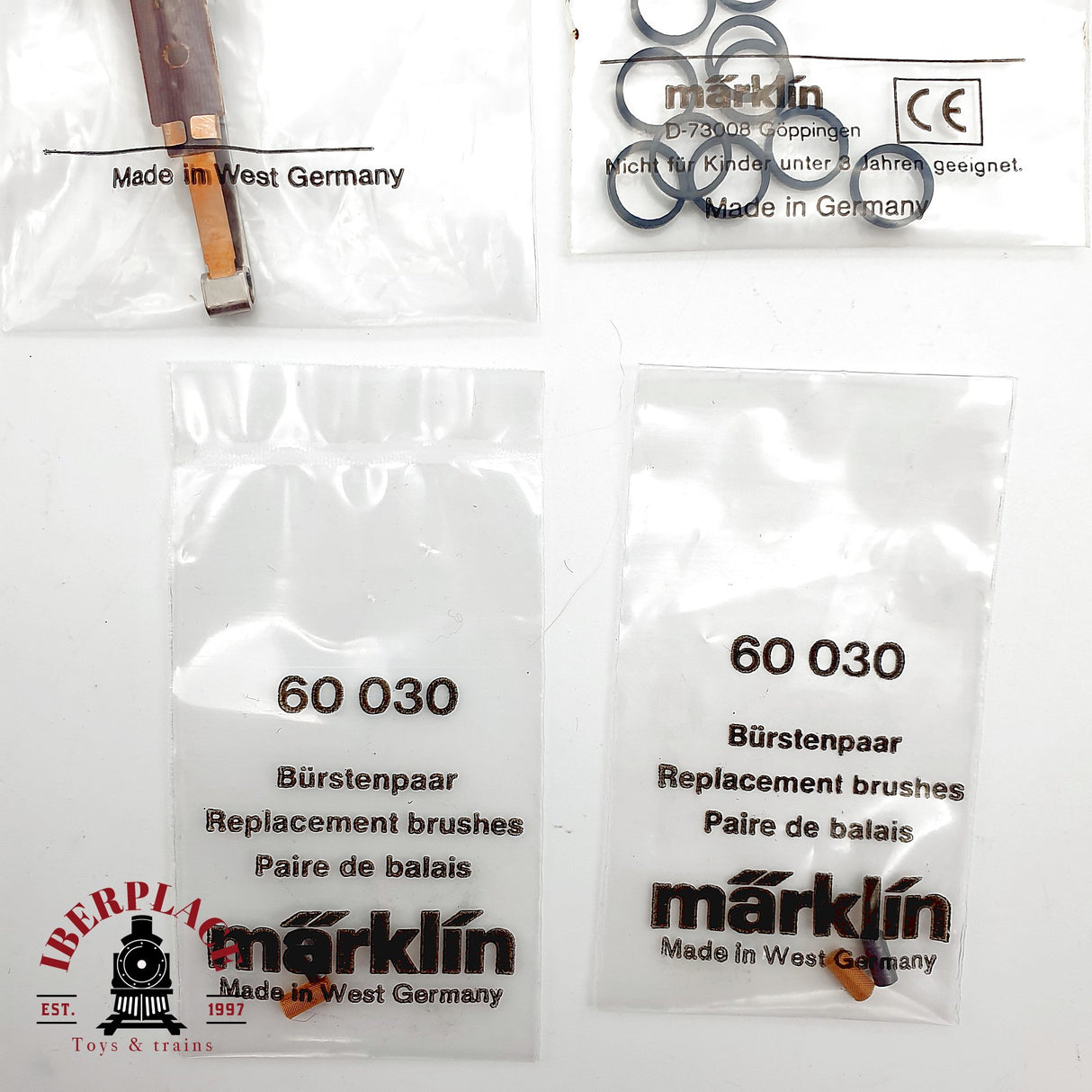 ♻️ Märklin Lote Recambios 7164 7185 7175 Patines 7154 Aros 2x 60030 Escobillas AC H0 Escala 1:87