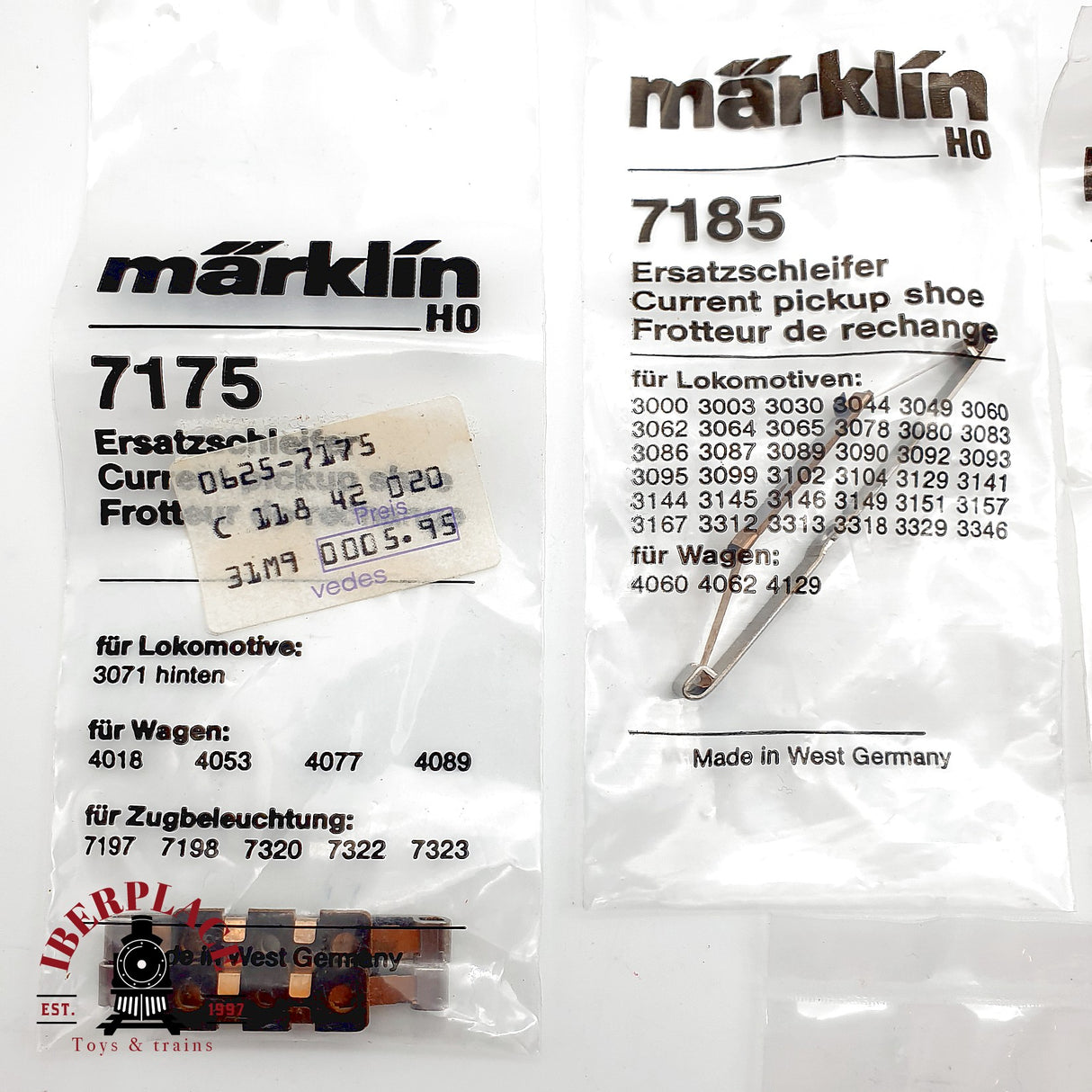 ♻️ Märklin Lote Recambios 7175 7185 7164 Patines 7152 Aros 2x 60030 AC H0 Escala 1:87