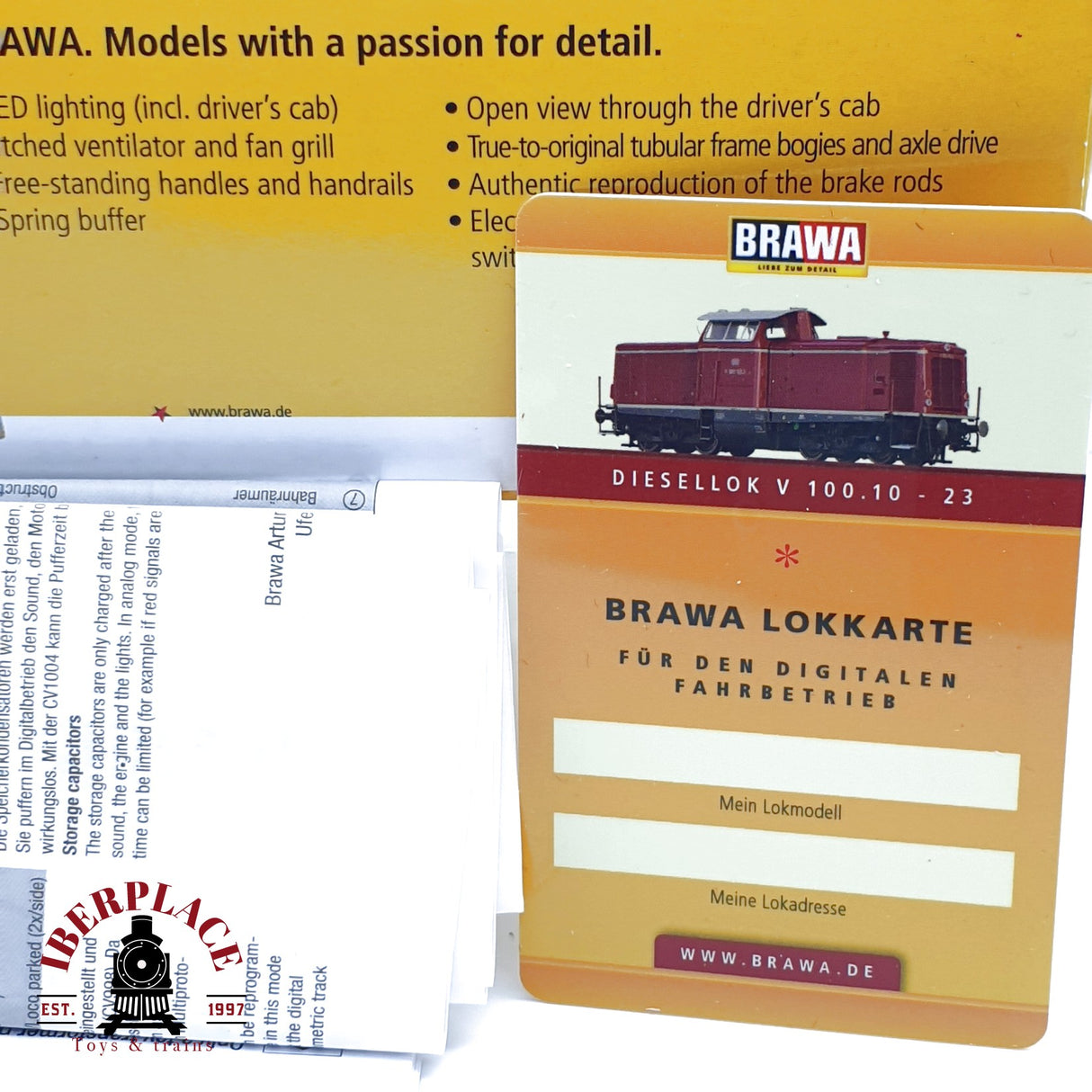 ♻️  AC BRAWA 42803 Digital Locomotora V100 DB Ep III con sonido H0 escala 1:87 E21