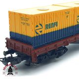 ♻️ Electrotren 5127 vagón Plataforma contenedores RENFE H0 escala 1:87 A27