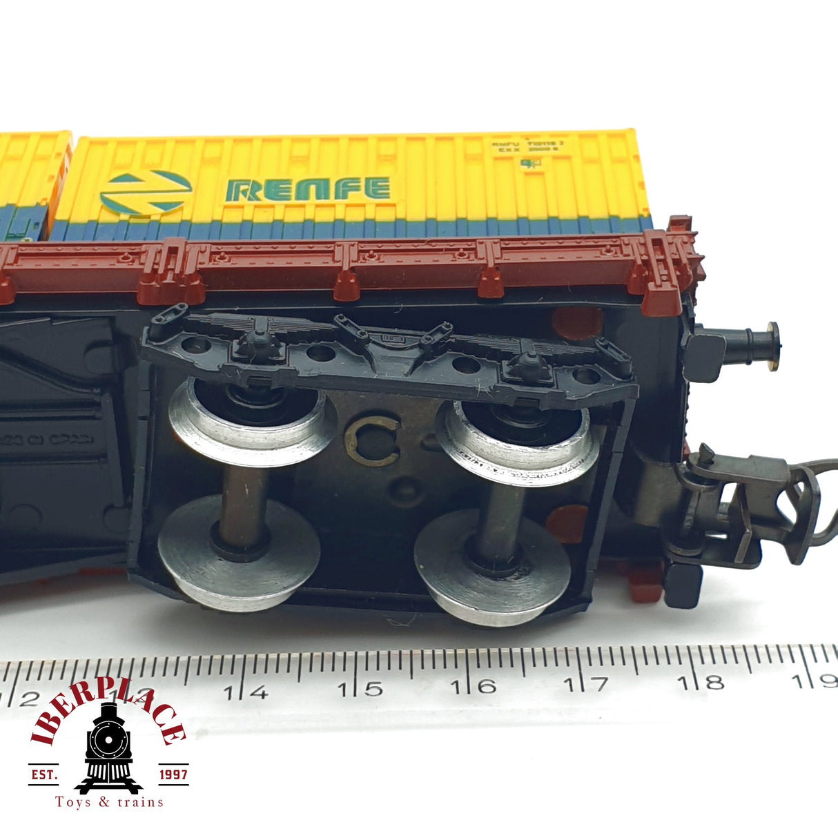 ♻️ Electrotren 5127 vagón Plataforma contenedores RENFE H0 escala 1:87 A27