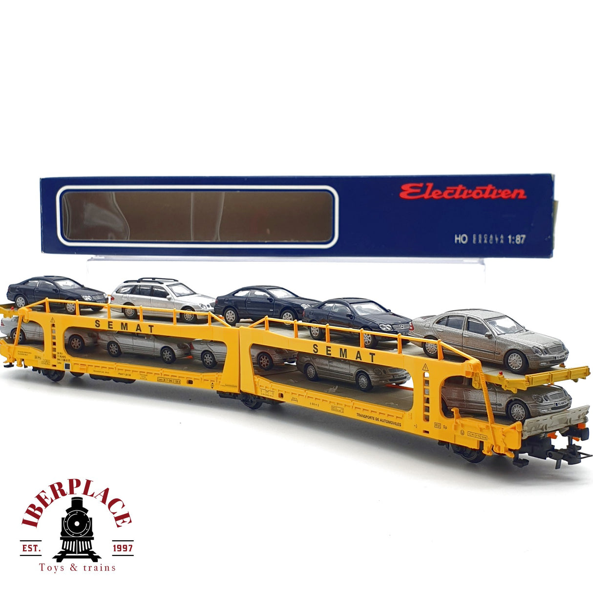 ♻️ Electrotren 6001 vagón portacoches SEMAT Tipo Laes RENFE H0 escala 1:87 A27 2/2