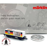 ♻️✨ Märklin Vagon Contenedor Euro DM Navidad Weihnachtswagen Escala Z 1:220