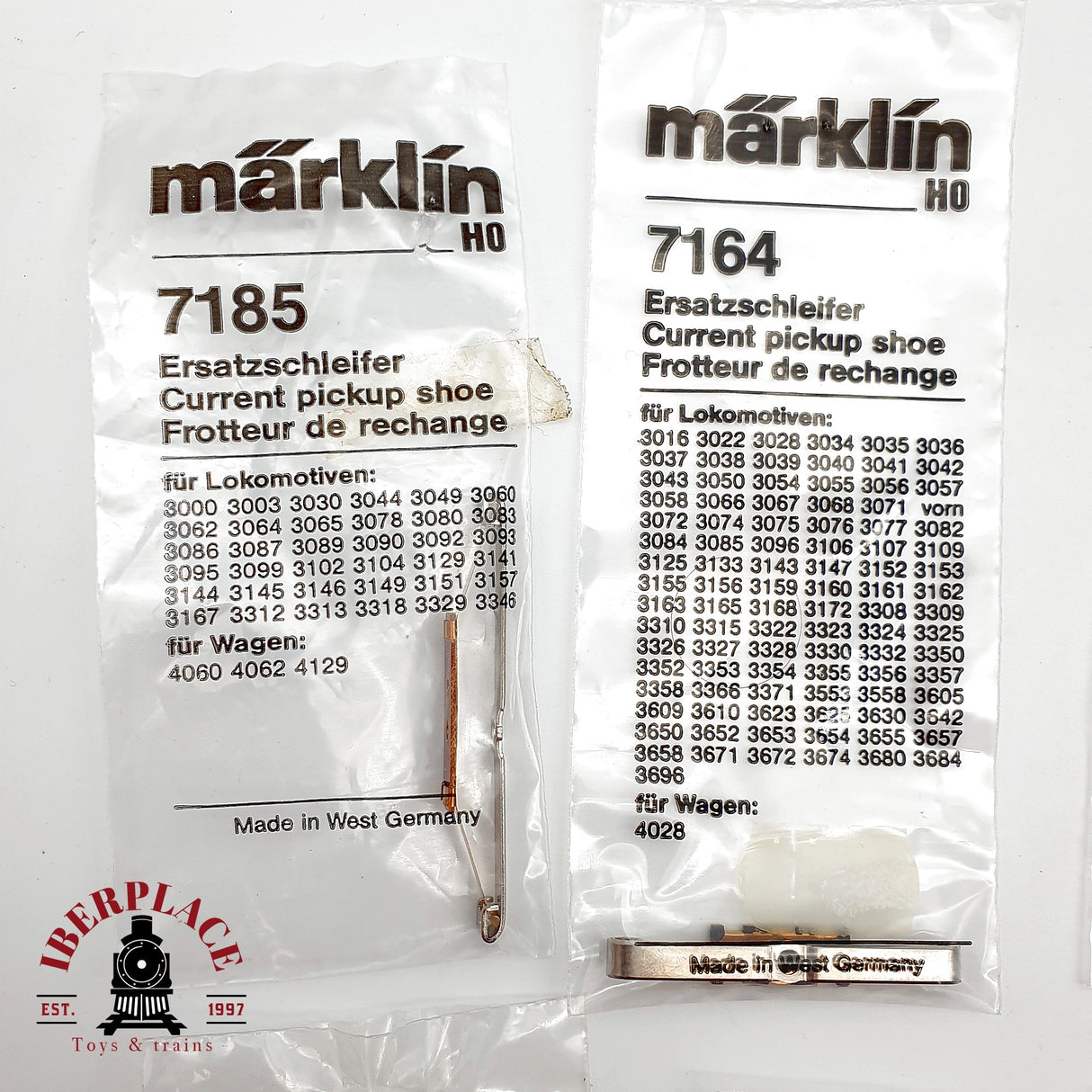 ♻️ Märklin Lote Recambios 2x 7185 7164 7183 Patines 2x 60030 Escobillas H0 Escala 1:87