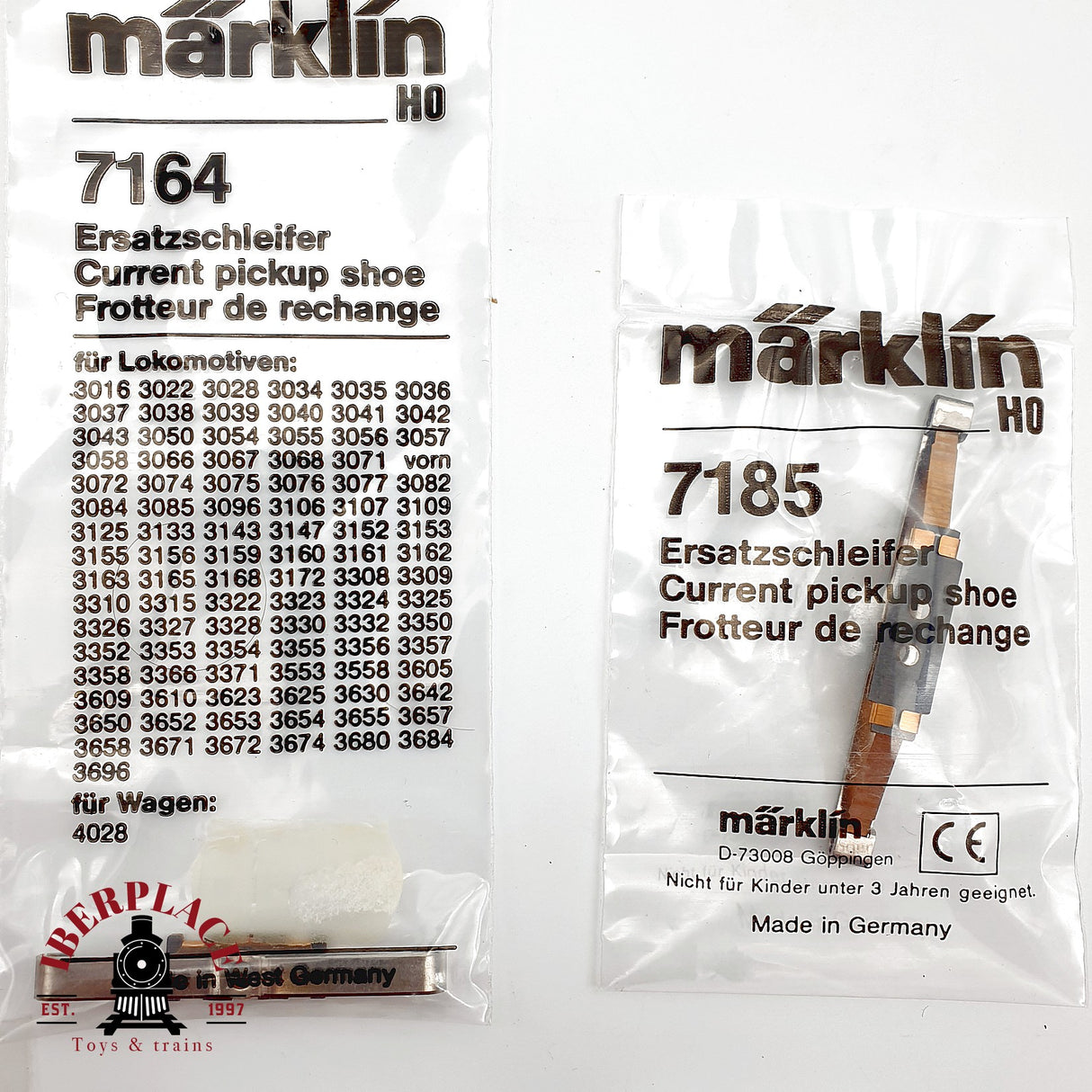 ♻️ Märklin Lote Recambios 2x 7185 7164 7183 Patines 2x 60030 Escobillas H0 Escala 1:87
