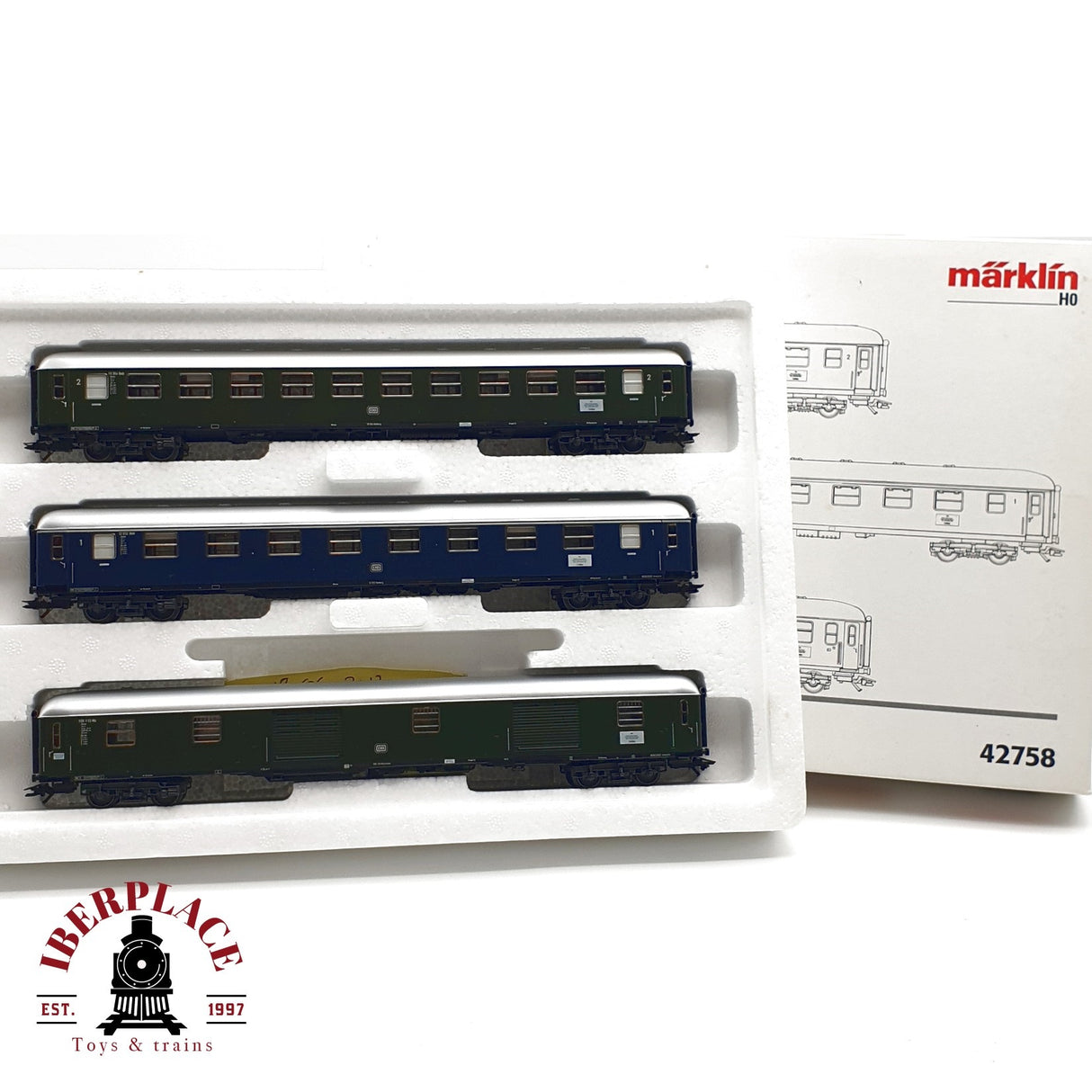 ♻️ Märklin 42758 set vagones de tren rápido DB H0 escala 1:87 A27