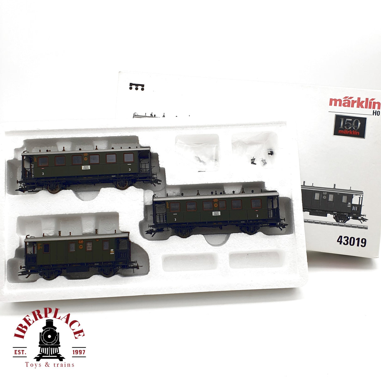 ♻️  Märklin 43019 set de vagones pasajeros Época 2 DRG clase 2-3 H0 escala 1:87 E21