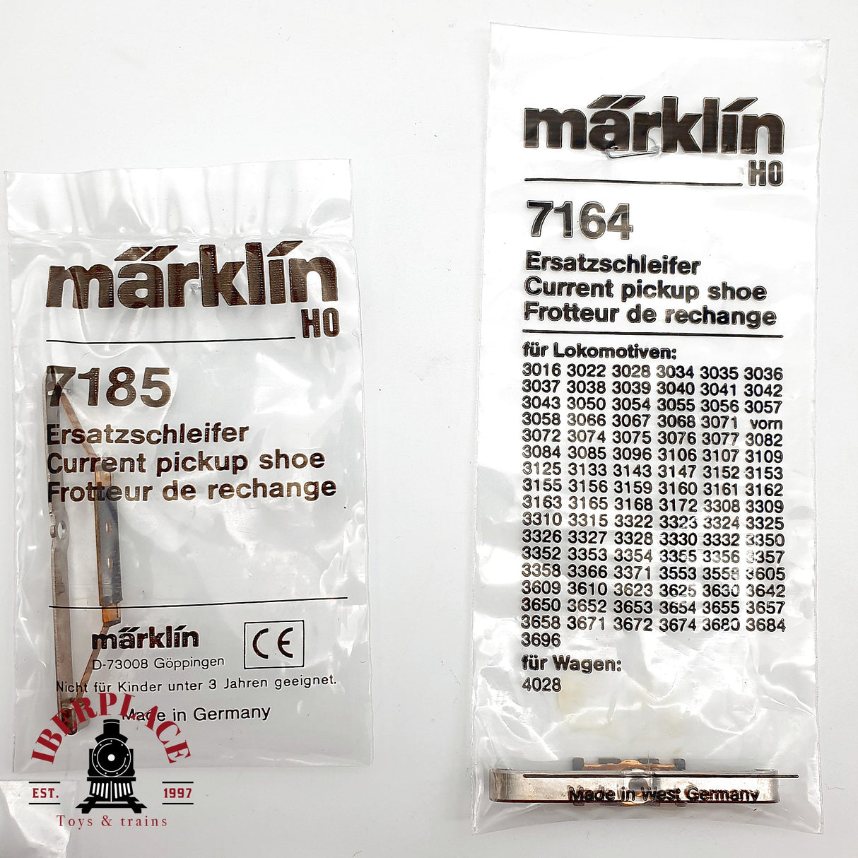♻️ Märklin Lote Recambios 7198 2x 7185 7164 Patines 2x 60030 Escobillas AC H0 Escala 1:87