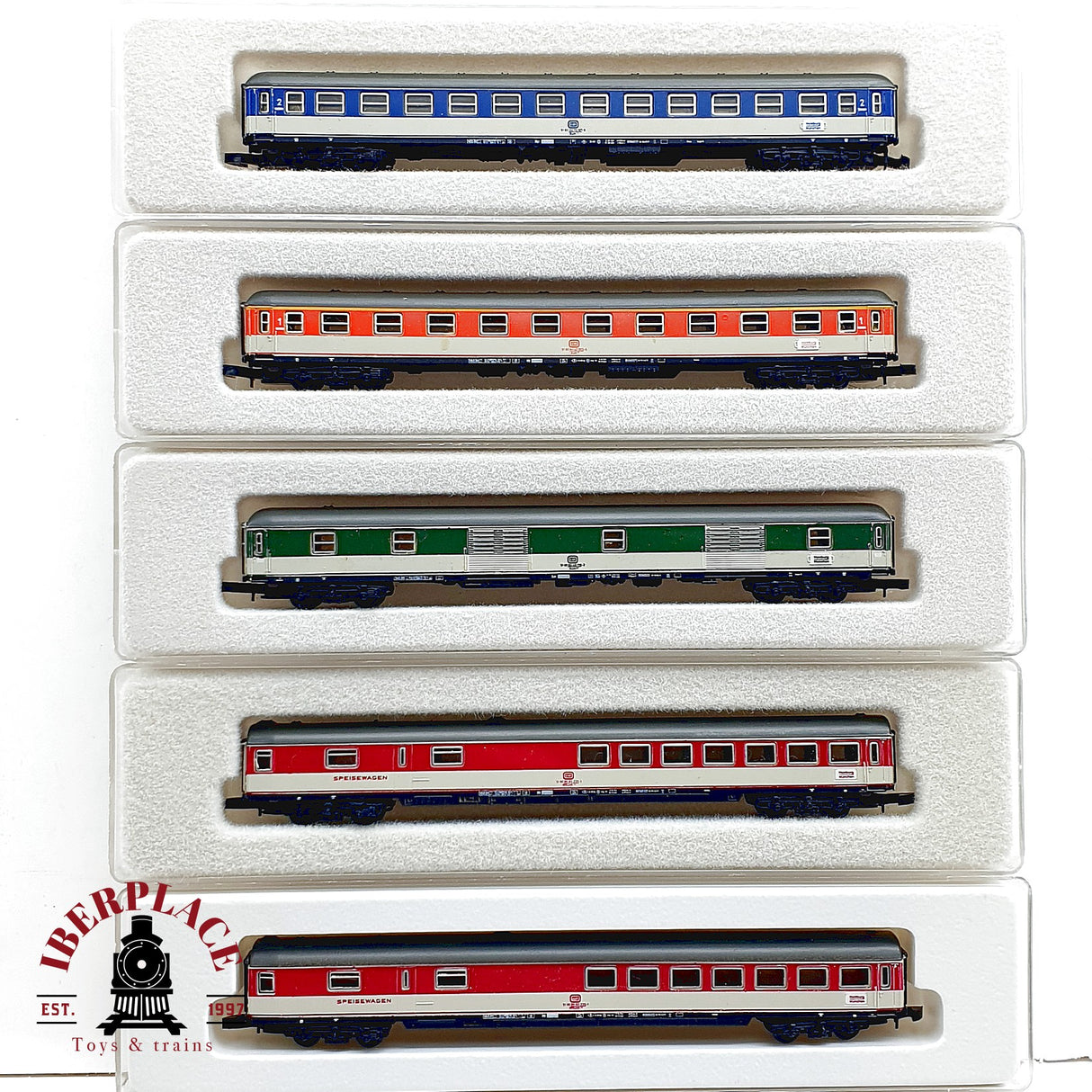 ♻️✨ Märklin mini-club 5x Set Vagones Pasajeros Pop-Farben DB Ep IV Escala Z