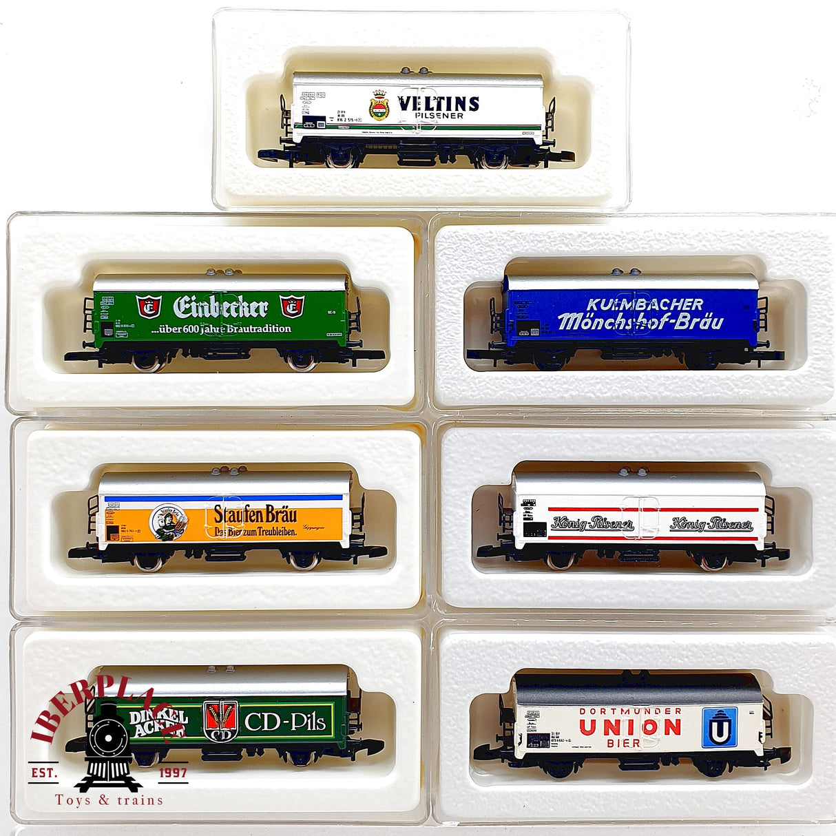 ♻️✨ Märklin mini-club 7x Set Vagones Cerveceros Bierwagen DB Ep IV Escala Z