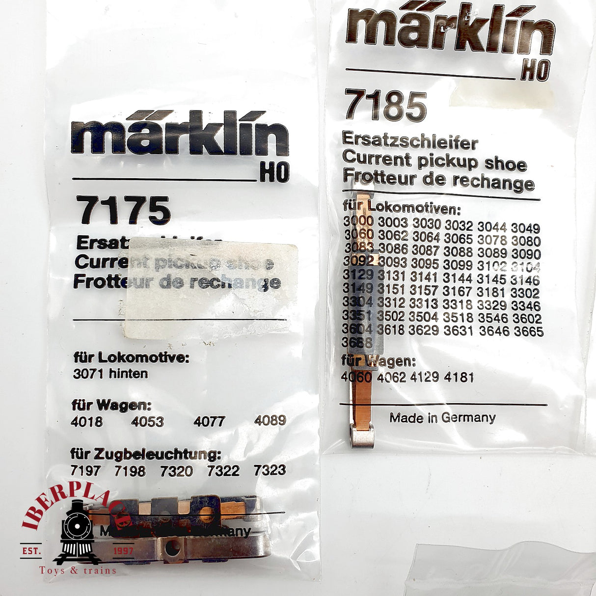 ♻️ Märklin Lote Recambios 7175 7185 7164 Patines 7151 Aros 2x 60030 H0 Escala 1:87