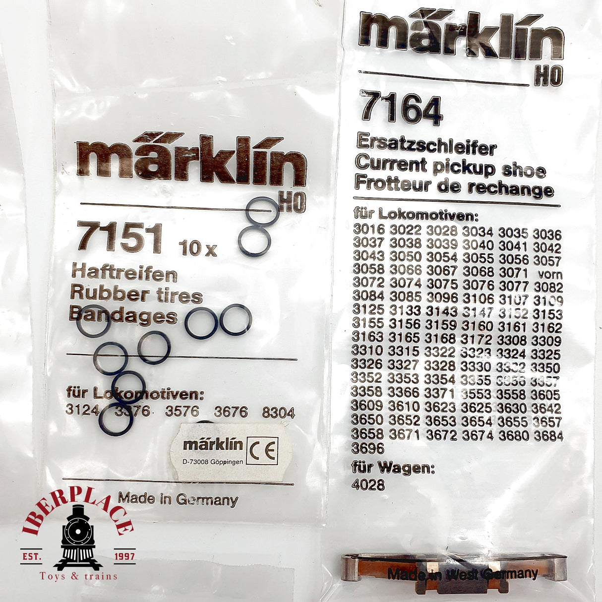 ♻️ Märklin Lote Recambios 7175 7185 7164 Patines 7151 Aros 2x 60030 H0 Escala 1:87