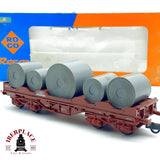 ♻️ Roco 4396D Vagón Pesado 4 Ejes DB Carga Bobinas Acero Coils DC H0 Escala 1:87