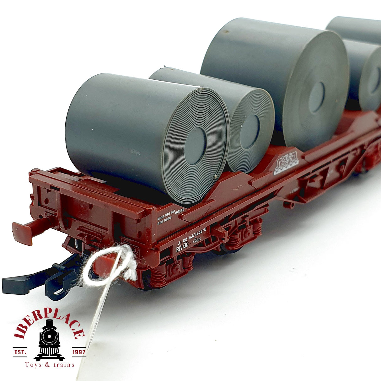 ♻️ Roco 4396D Vagón Pesado 4 Ejes DB Carga Bobinas Acero Coils DC H0 Escala 1:87