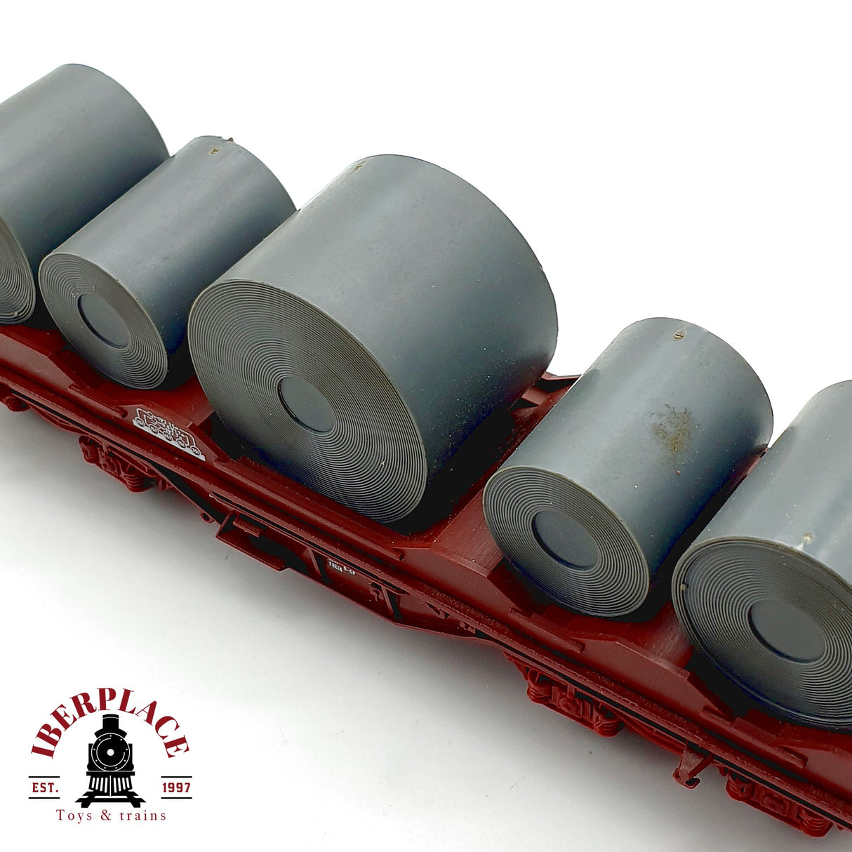 ♻️ Roco 4396D Vagón Pesado 4 Ejes DB Carga Bobinas Acero Coils DC H0 Escala 1:87