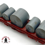 ♻️ Roco 4396D Vagón Pesado 4 Ejes DB Carga Bobinas Acero Coils DC H0 Escala 1:87