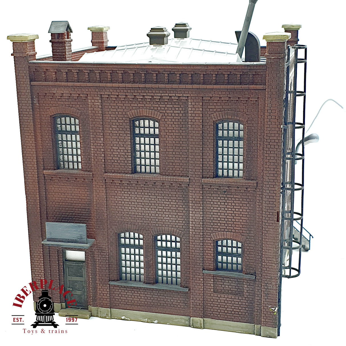 ♻️ Edificio industrial Fabrica de maquinaria ladrillo con figuras maqueta Escala H0 1:87