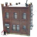 ♻️ Edificio industrial Fabrica de maquinaria ladrillo con figuras maqueta Escala H0 1:87