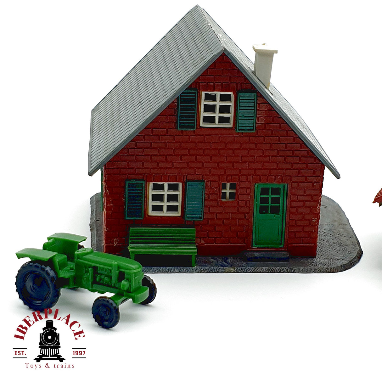 ♻️ 3x casa residencial rural cobertizo garaje y tractor Escala H0 1:87