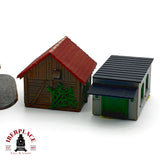♻️ 3x casa residencial rural cobertizo garaje y tractor Escala H0 1:87