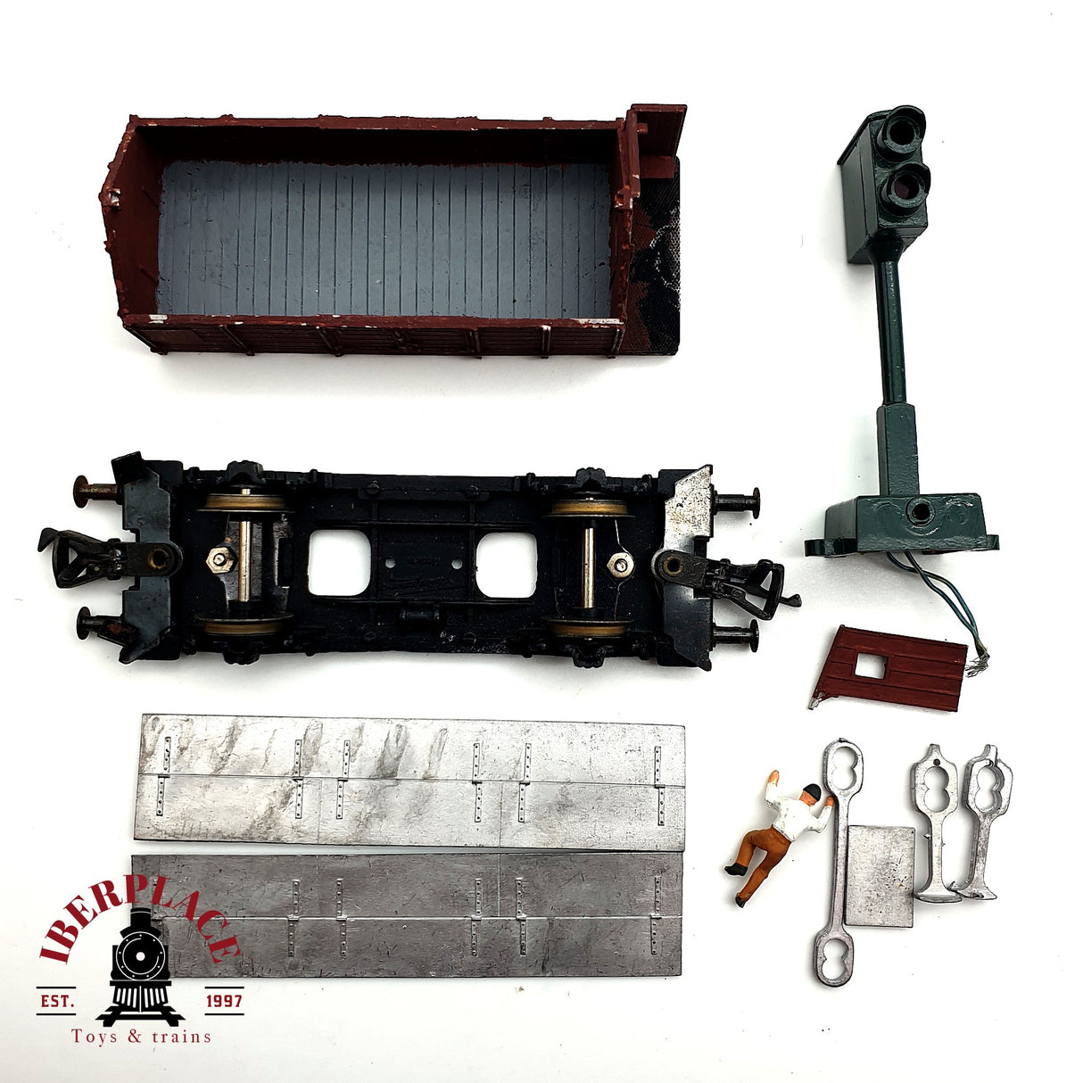 ♻️ Fleischmann vagón de metal, figuras, semáforo para piezas de repuesto H0 escala 1:87 V10