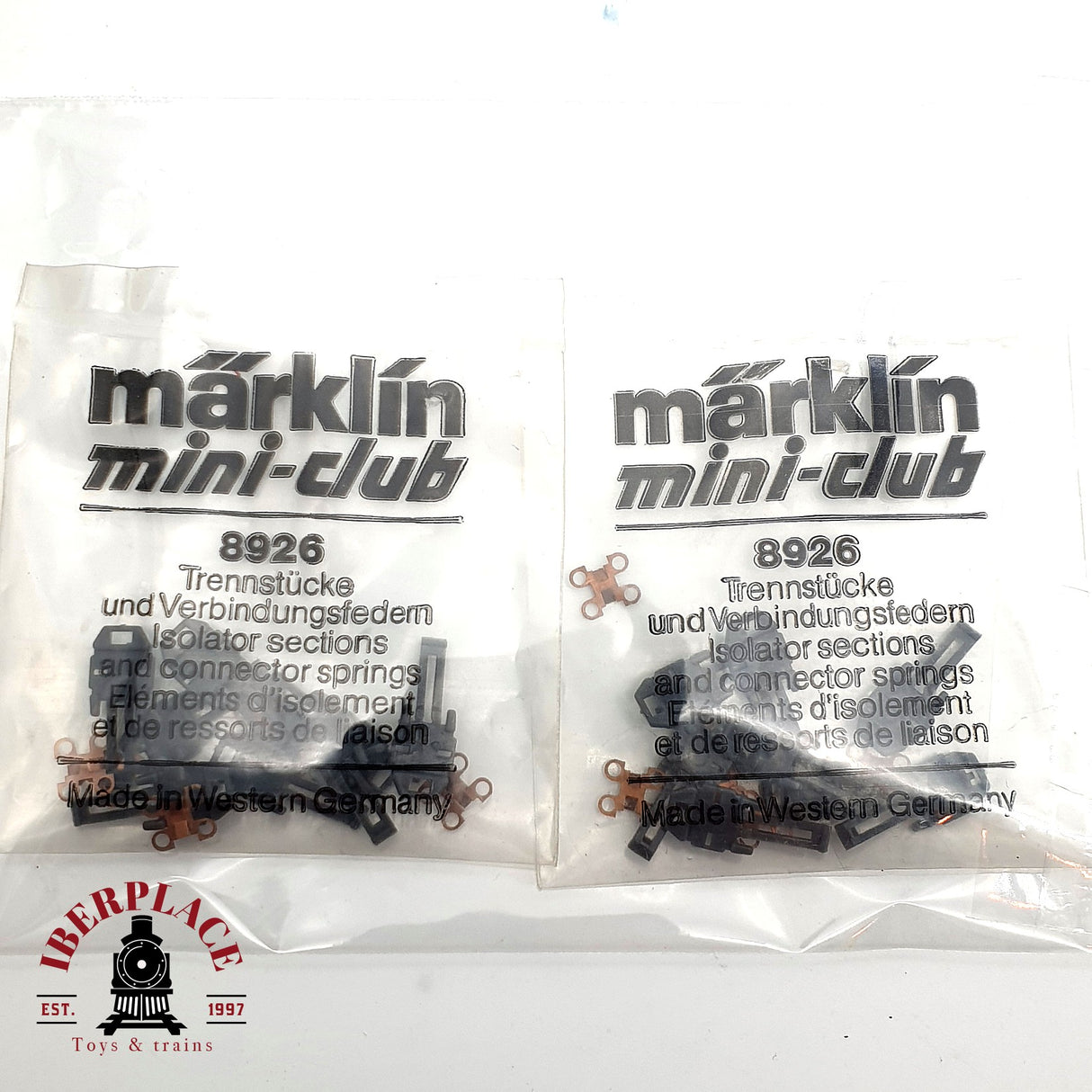 ♻️ 2x Märklin 8926 separadores y resortes de conexión piezas de repuesto H0 escala 1:87 V10