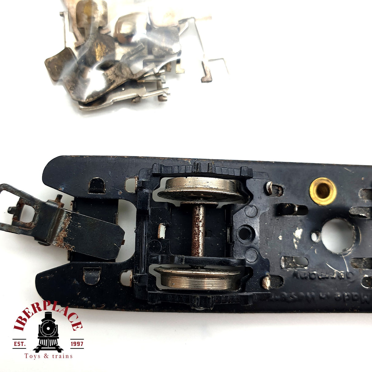 ♻️ Märklin Trix Bogie de metal, patin de banda piezas de repuesto H0 escala 1:87 V10